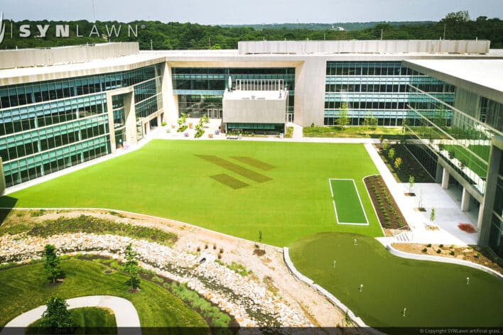 image of SYNLawn Honolulu HI commercial artificial grass for office buildings campus courtyards