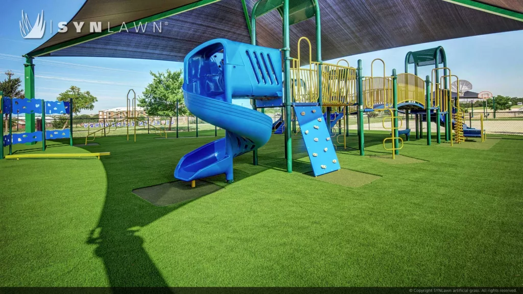 Commercial artificial grass playground installed by SYNLawn