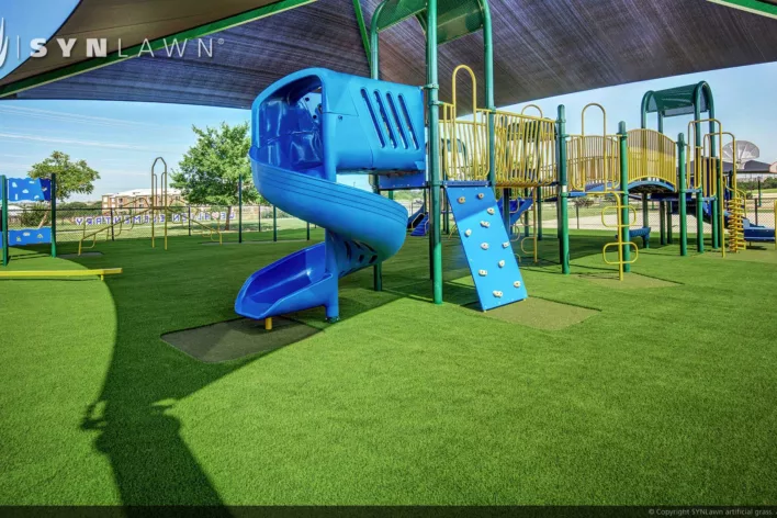 Commercial artificial grass playground installed by SYNLawn