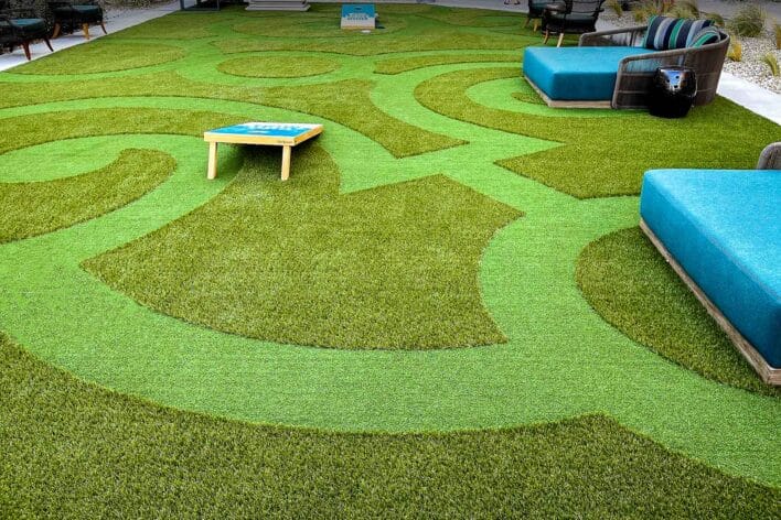 Commercial artificial grass lawn installed by SYNLawn